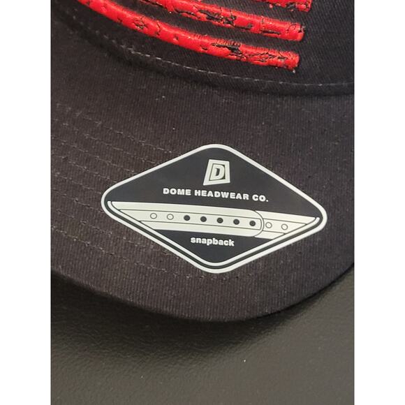 Dome Headwear American Flag Snapback Trucker Hat Black Patriotic NWT - Picture 2 of 7